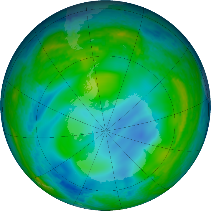 Antarctic ozone map for 04 June 1994
